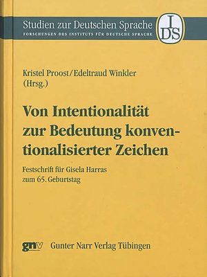 cover image of Von Intentionalität zur Bedeutung konventionalisierter Zeichen